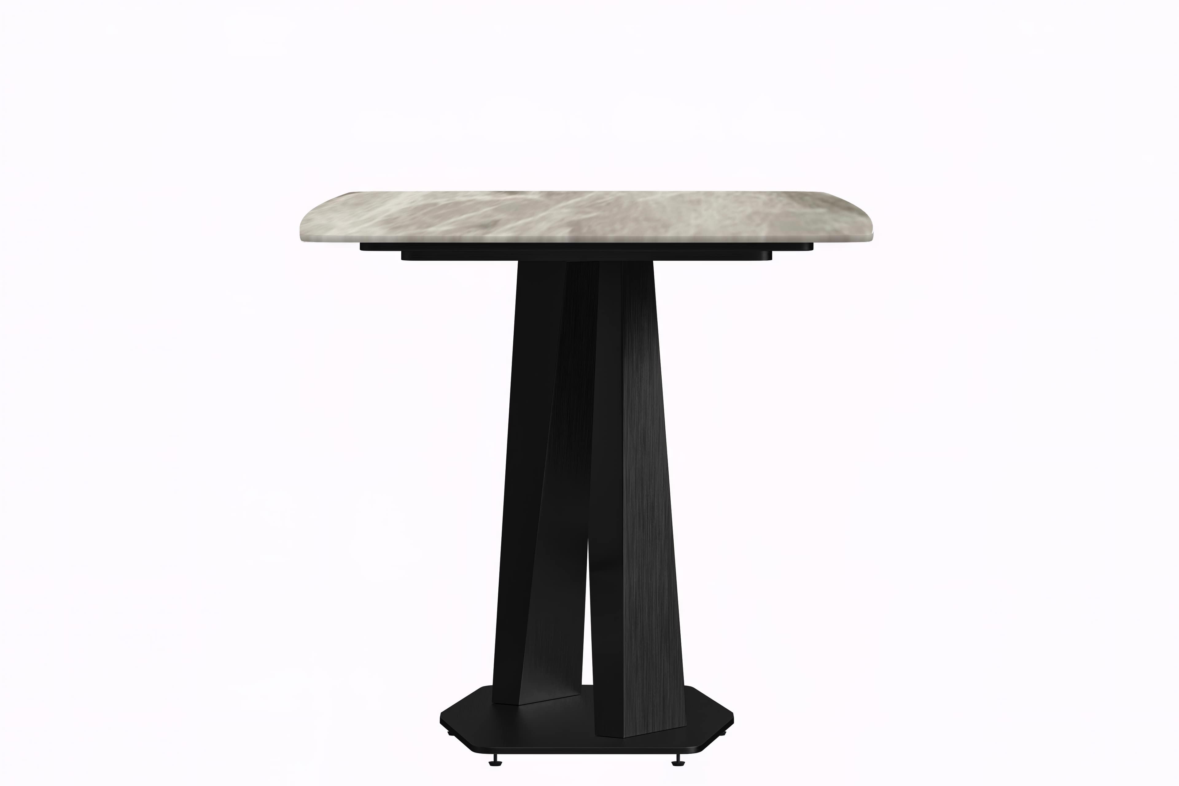 Voren 7-Piece Dining Set with 55" Rectangular Dining Table with Sintered Stone Top and Gold Base in Deep Grey and 6 Leather Dining ChairsExperience luxury dining with the Voren 7-Piece Dining Set. The 55" rectangular table, crafted from black and gold sin