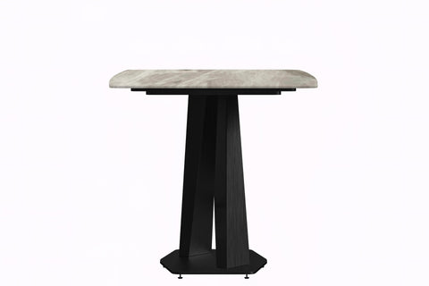 Voren 7-Piece Dining Set with 55" Rectangular Dining Table with Sintered Stone Top and Gold Base in Deep Grey and 6 Leather Dining ChairsExperience luxury dining with the Voren 7-Piece Dining Set. The 55" rectangular table, crafted from black and gold sin