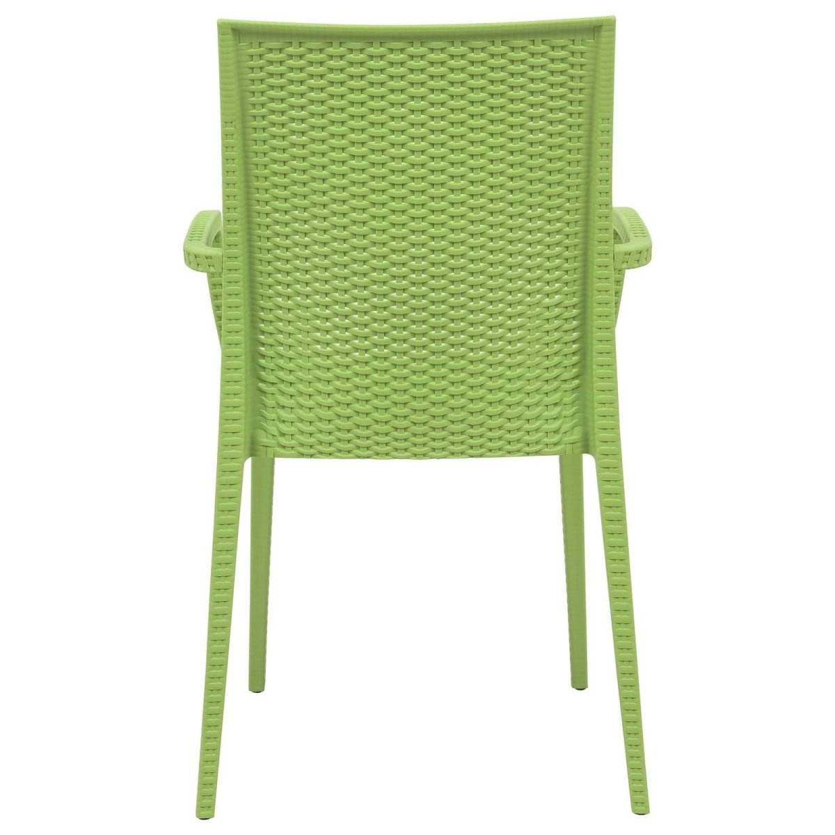 Weave Mace Indoor/Outdoor Chair (With Arms) White Leisuremod