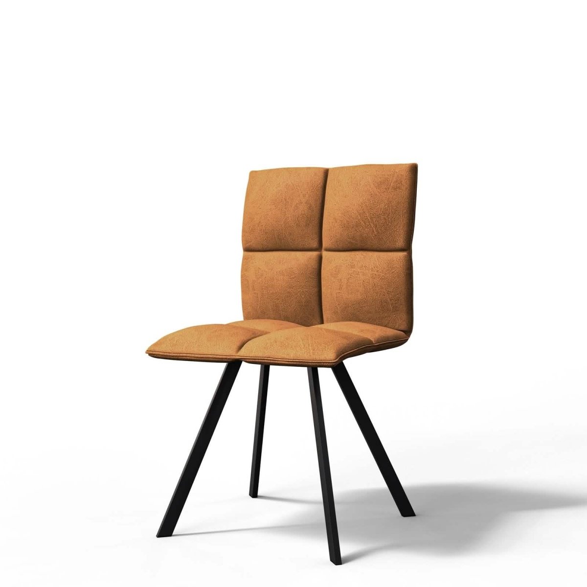 Wesley Modern Leather Dining Chair With Metal Legs Set of 4