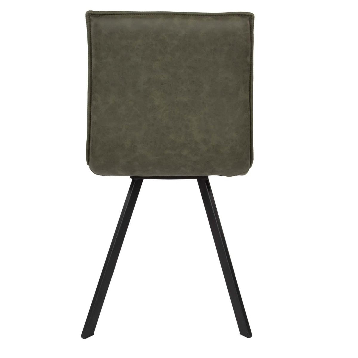 Wesley Modern Leather Kitchen and Dining Chairs with Black Metal Legs