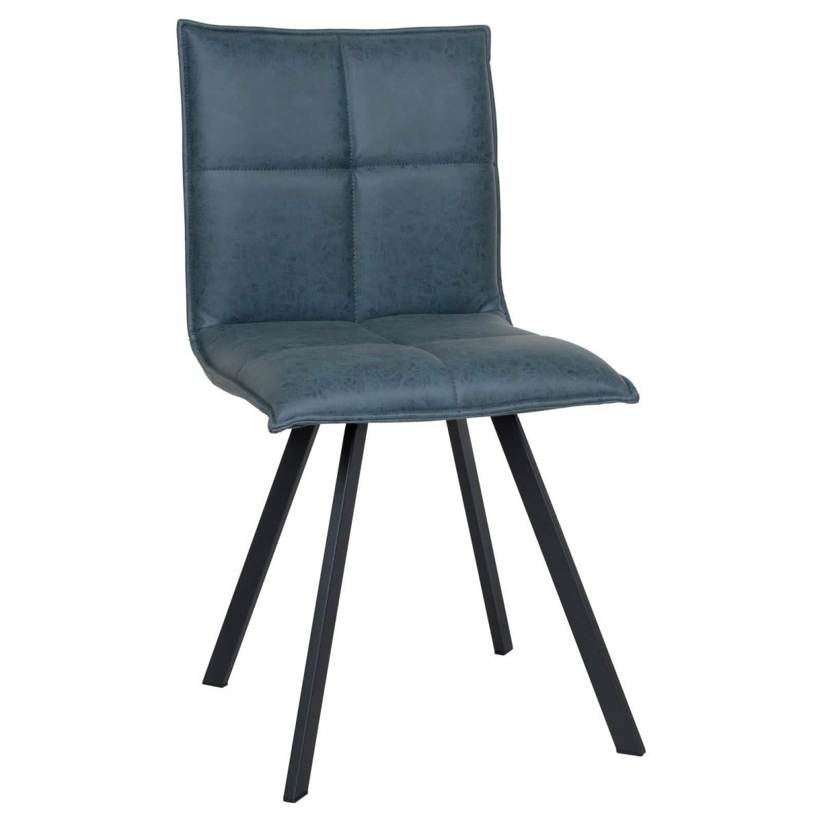 Wesley Modern Leather Kitchen and Dining Chairs with Black Metal Legs