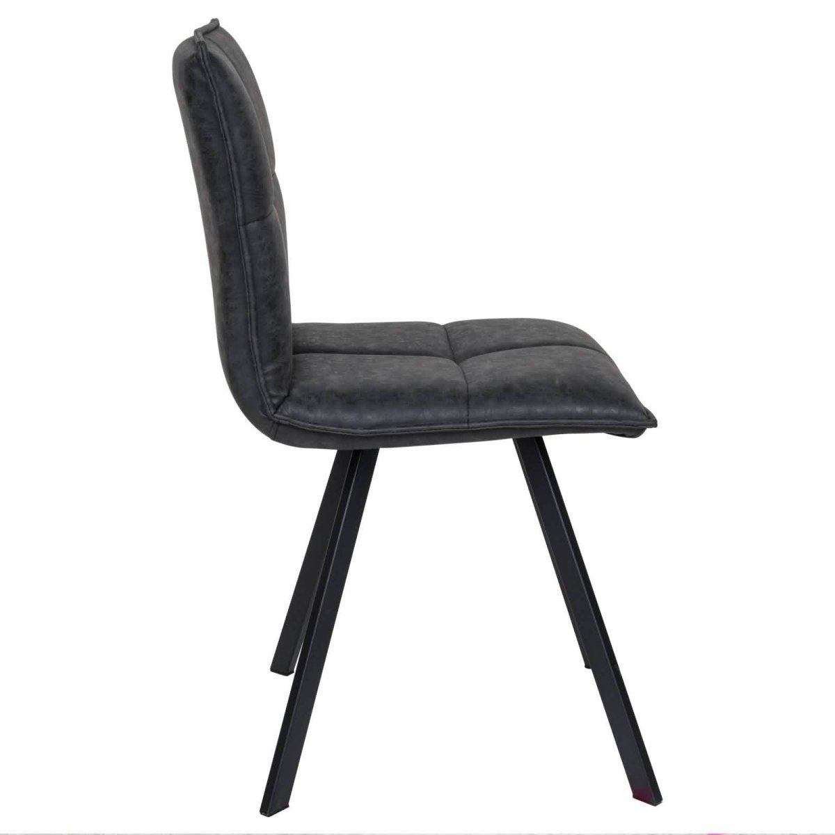 Wesley Modern Leather Kitchen and Dining Chairs with Black Metal Legs