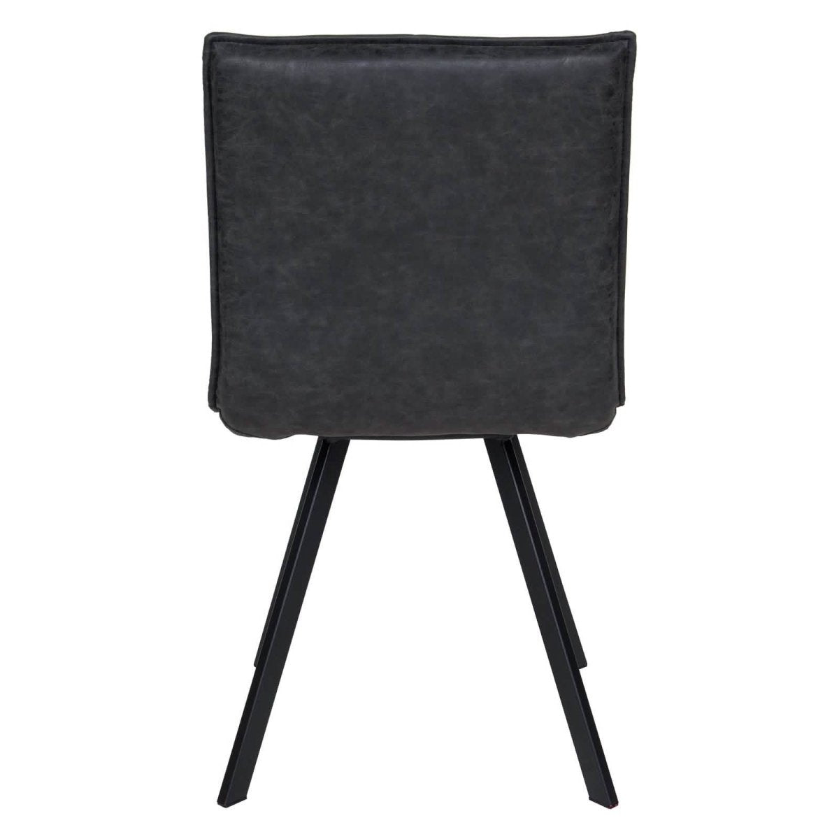 Wesley Modern Leather Kitchen and Dining Chairs with Black Metal Legs