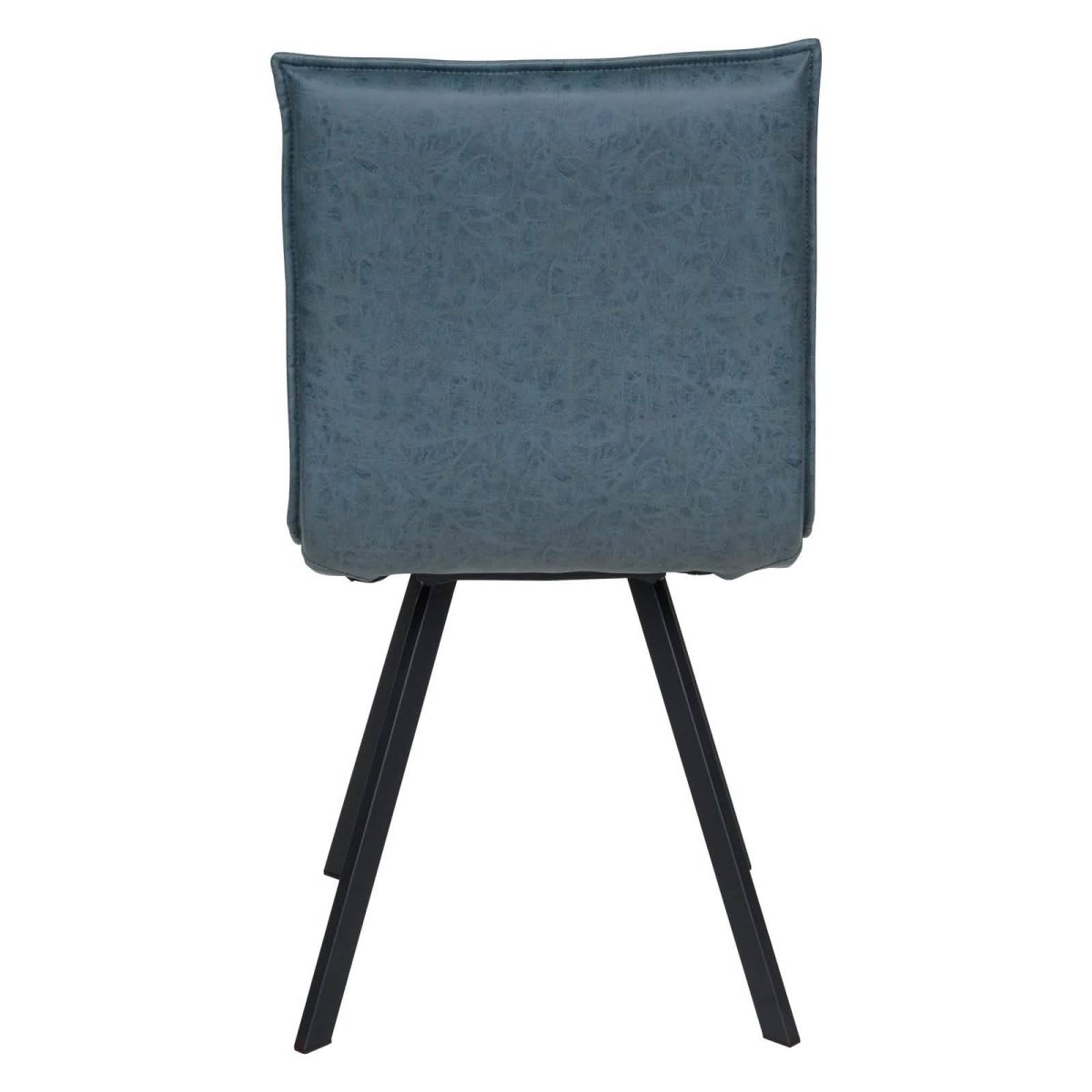 Wesley Modern Leather Kitchen and Dining Chairs with Black Metal Legs