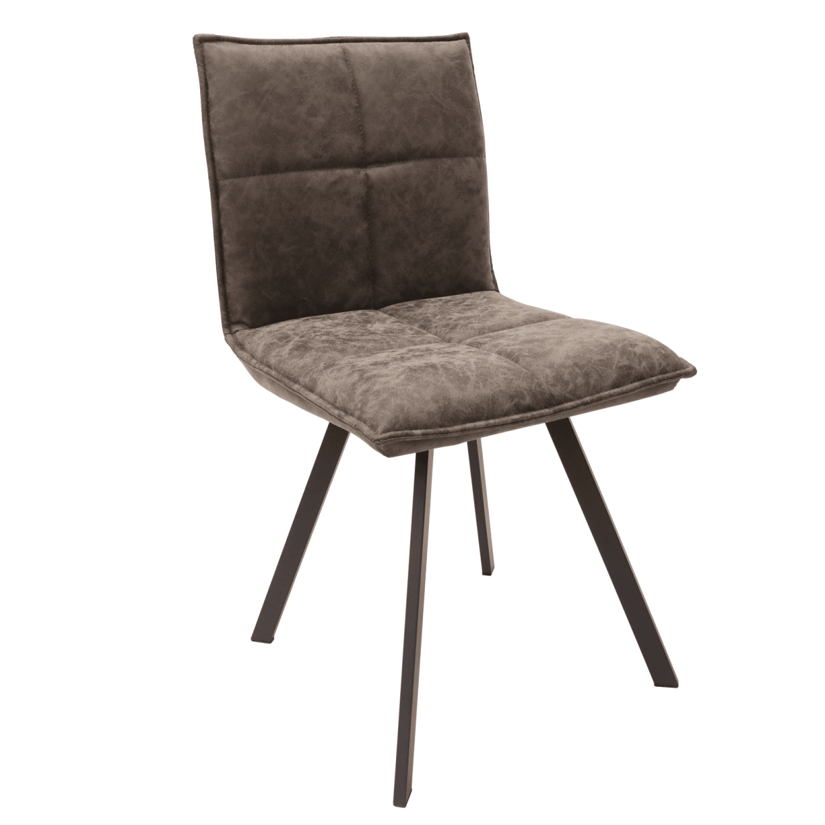 Wesley Modern Leather Kitchen and Dining Chairs with Black Metal Legs