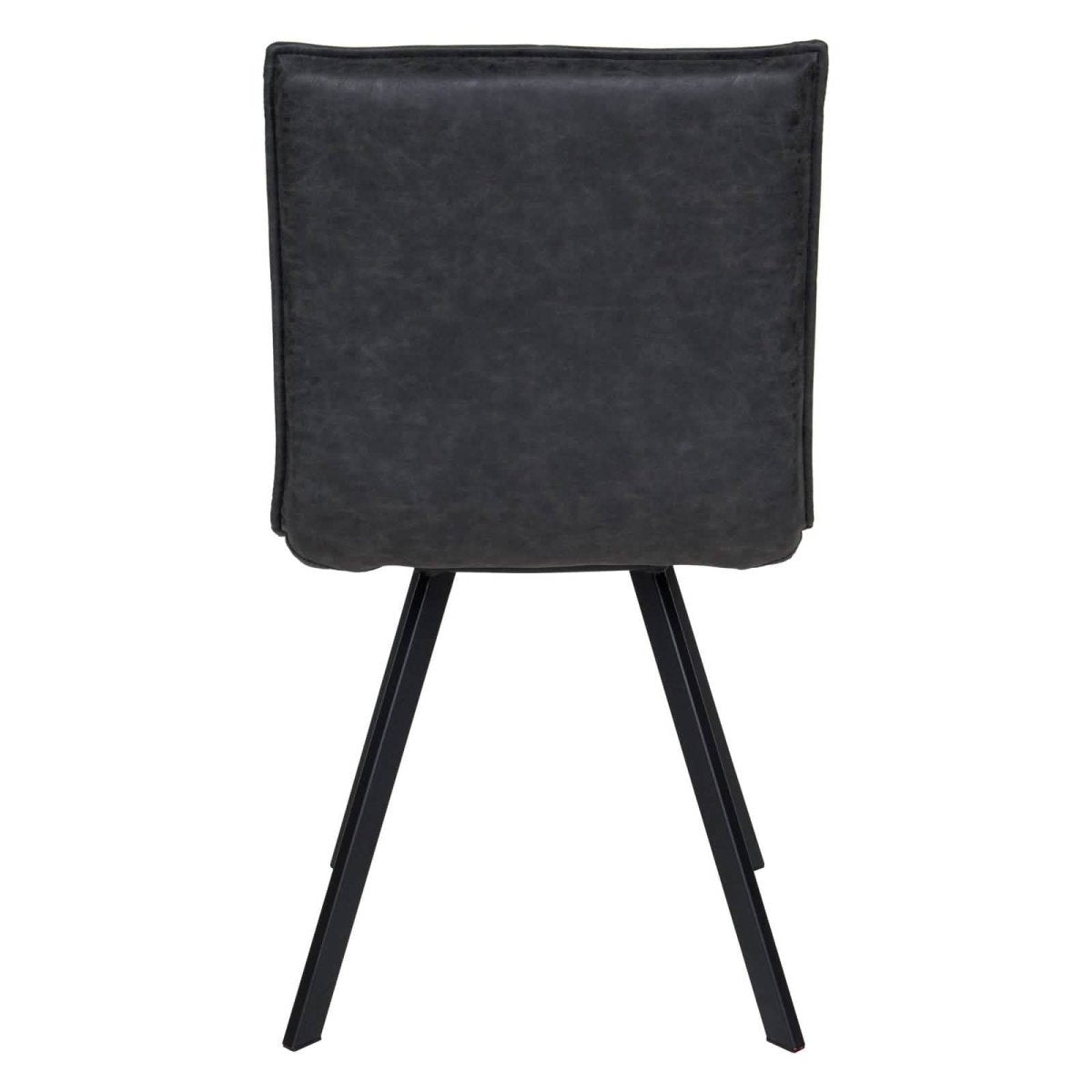 Wesley Modern Leather Kitchen and Dining Chairs with Black Metal Legs
