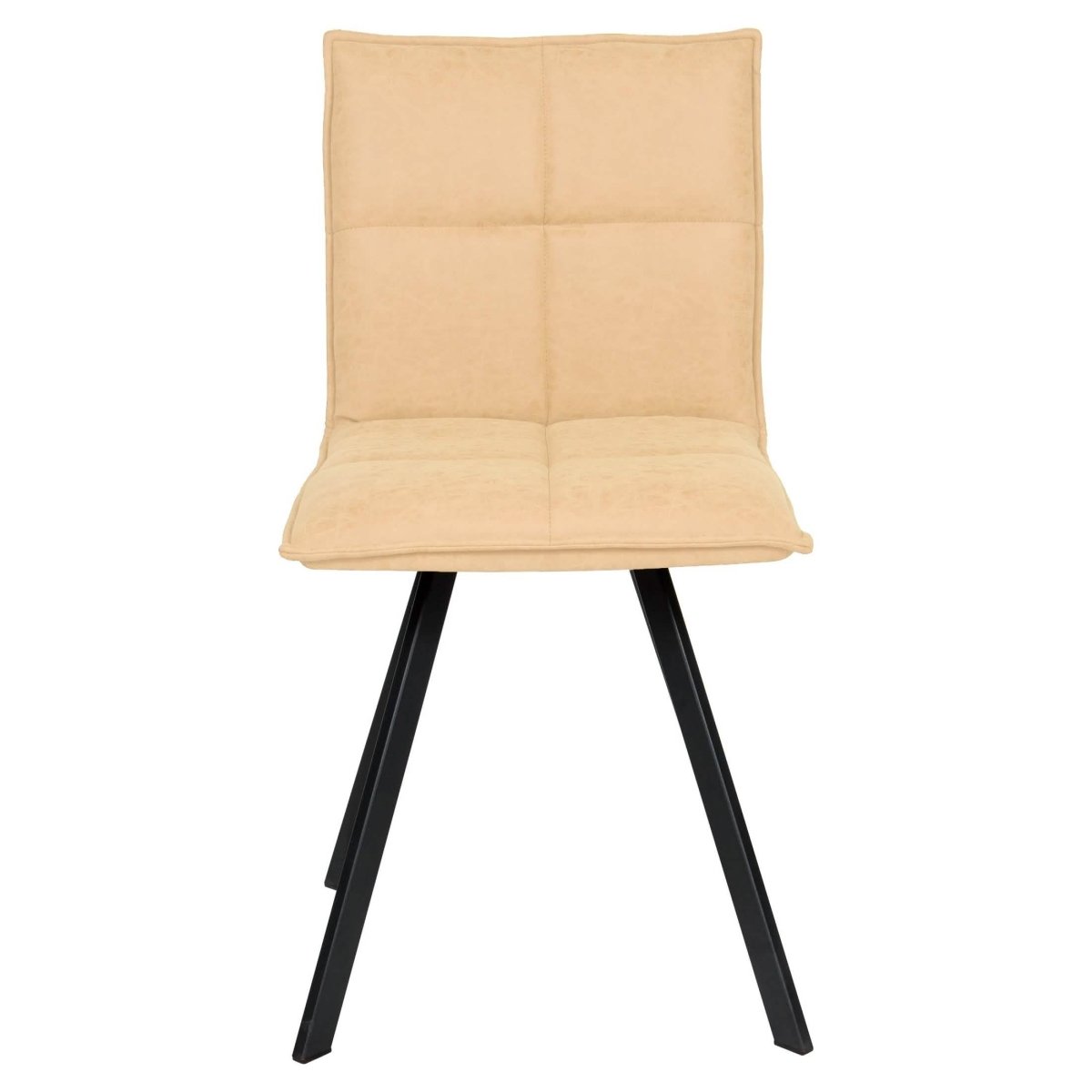 Wesley Modern Leather Kitchen and Dining Chairs with Black Metal Legs