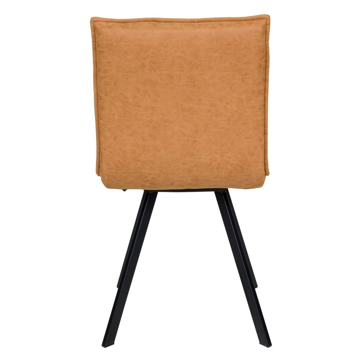 Wesley Modern Leather Kitchen and Dining Chairs with Black Metal Legs