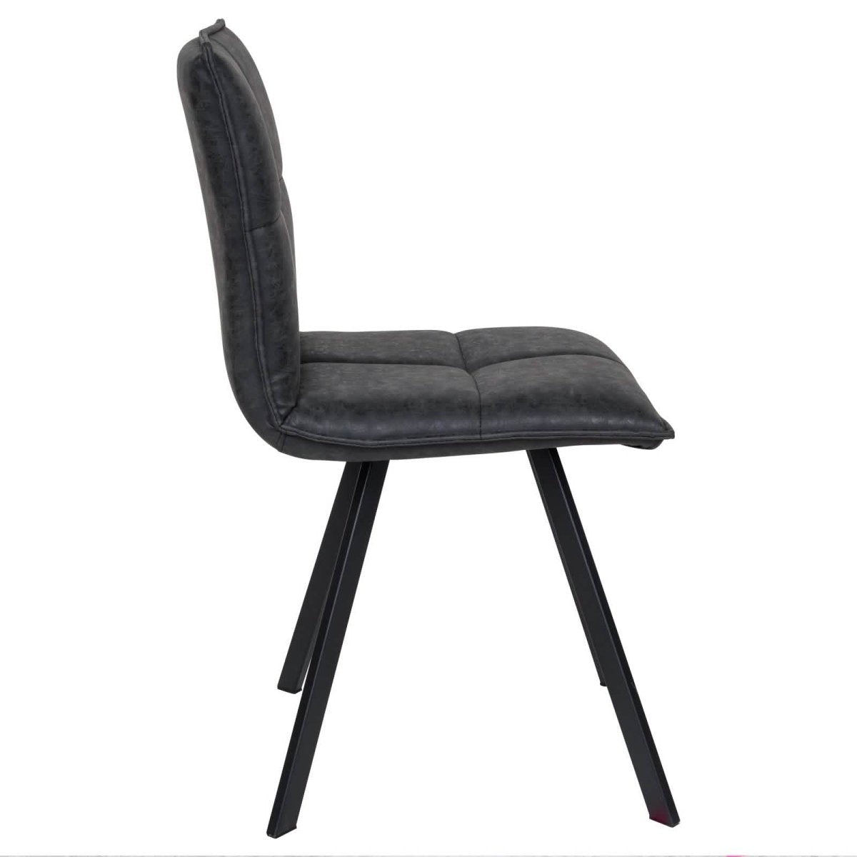 Wesley Modern Leather Kitchen and Dining Chairs with Black Metal Legs