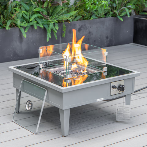 Walbrooke Aluminum Patio Conversation With Fire Pit Table & Tank Holder