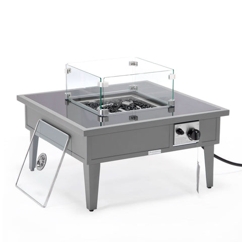 Walbrooke Outdoor Patio Square Fire Pit and Tank Holder