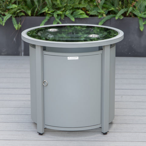 Walbrooke Aluminum Patio Conversation With Fire Pit Table & Tank Holder