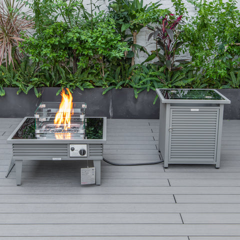 Walbrooke Aluminum Patio Conversation With Fire Pit Table & Tank Holder