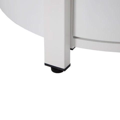 Walbrooke Modern Round Tank Holder Table with Tempered Glass Top and Powder Coated Aluminum Slats/Non Slats Design