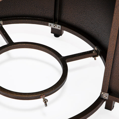 Walbrooke Modern Round Tank Holder Table with Tempered Glass Top and Powder Coated Aluminum Slats/Non Slats Design