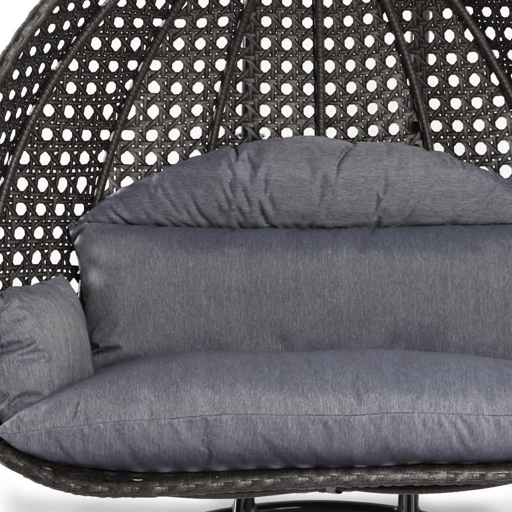 Wicker Hanging 2 person Egg Swing Chair With Outdoor Cover