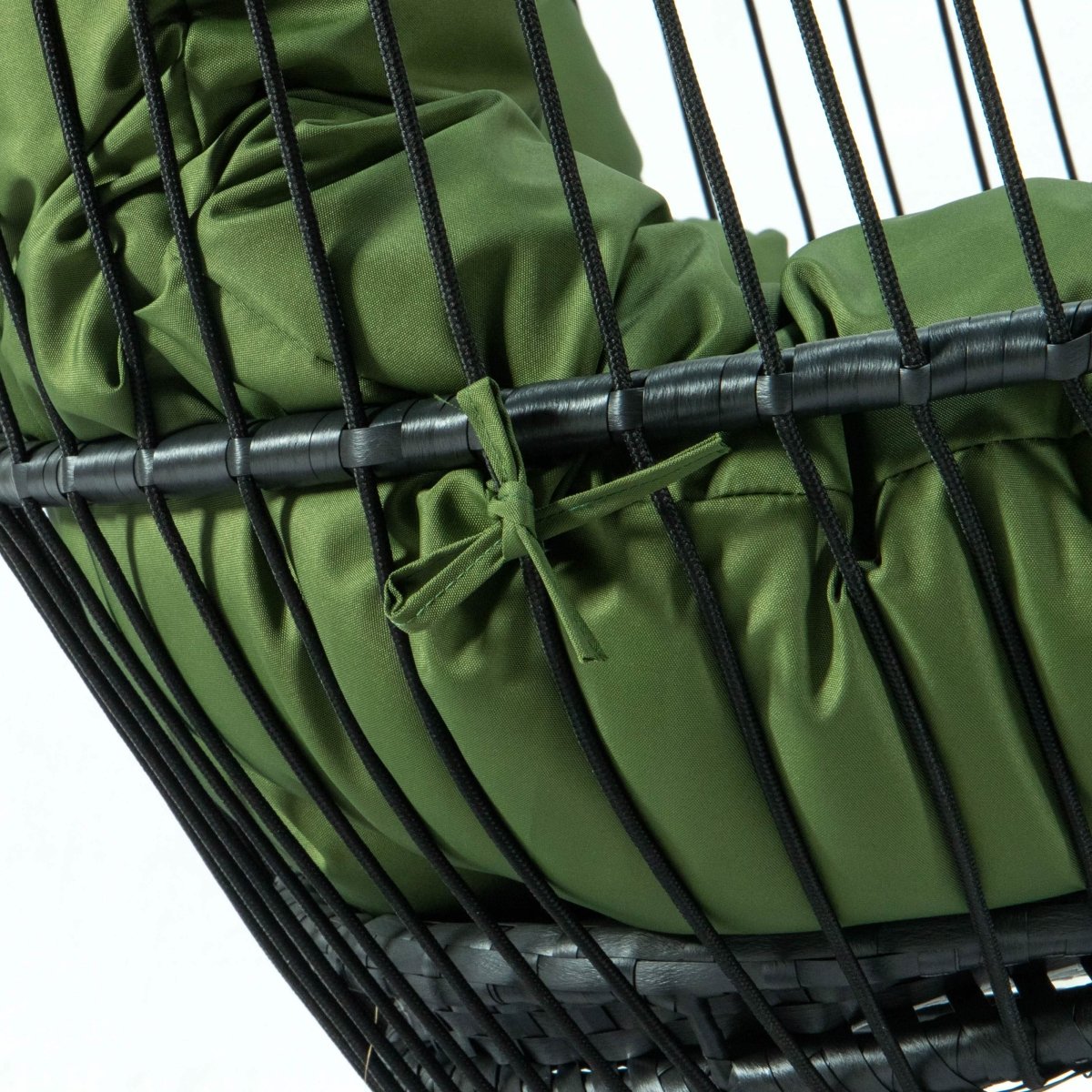Wicker Two Seater Egg Swing Chair in Iron With Removable Cushion