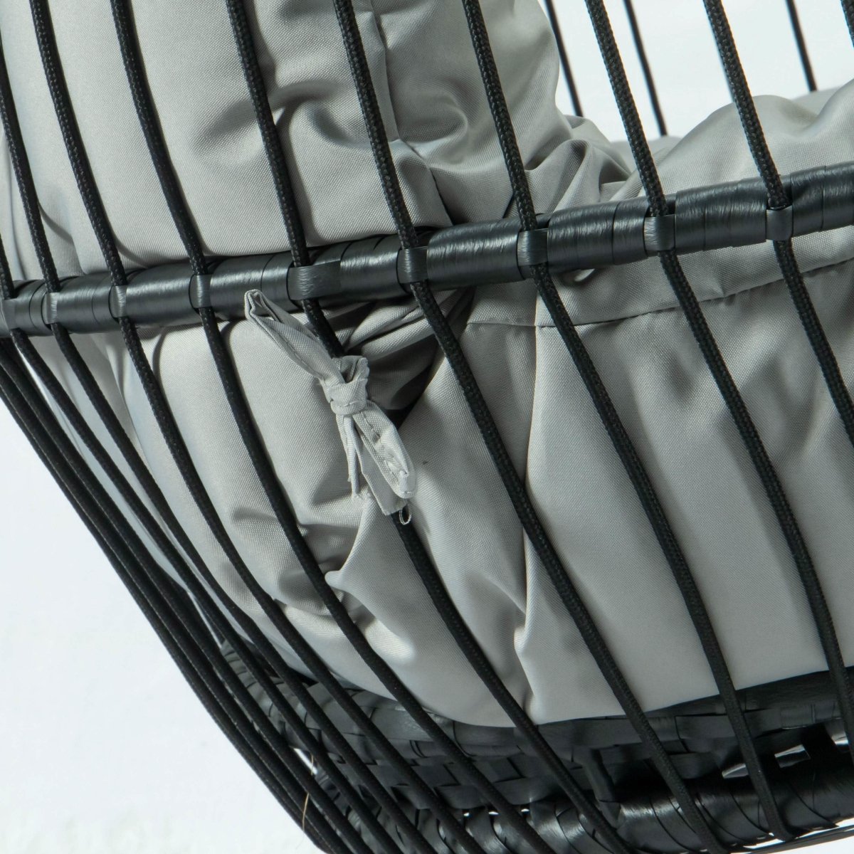 Wicker Two Seater Egg Swing Chair in Iron With Removable Cushion