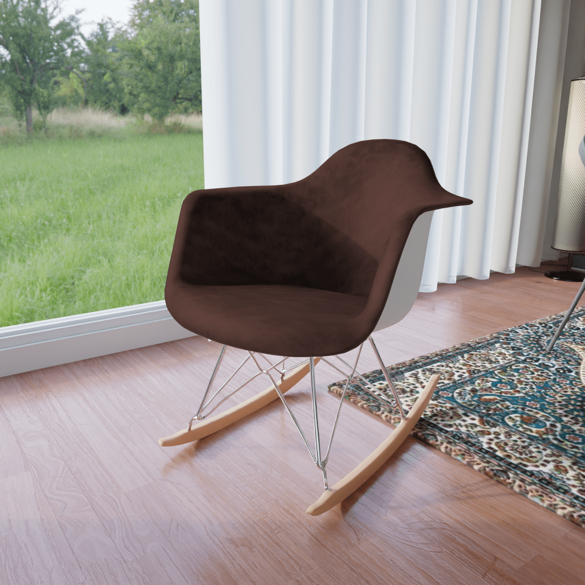 Willow Modern Fabric Eiffel Base Accent Side Chair