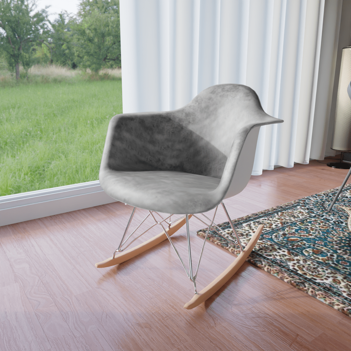 Willow Modern Fabric Eiffel Base Accent Side Chair