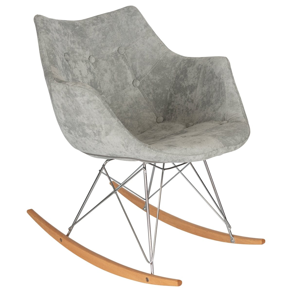 Willow Modern Petite Twill Upholstered Fabric/Velvet with Eiffel Base Rocking Chair