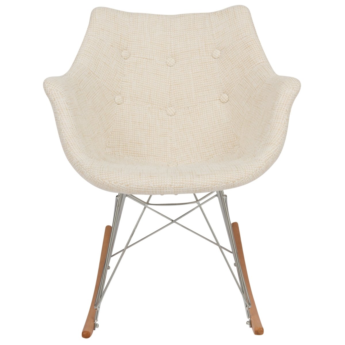 Willow Modern Petite Twill Upholstered Fabric/Velvet with Eiffel Base Rocking Chair