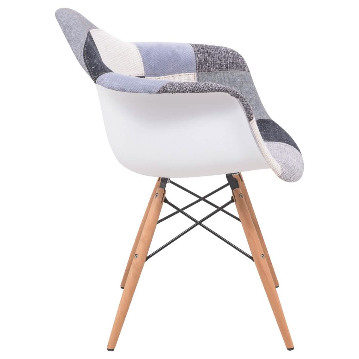 Willow Patchwork Fabric Eiffel Accent Chair, Set of 4