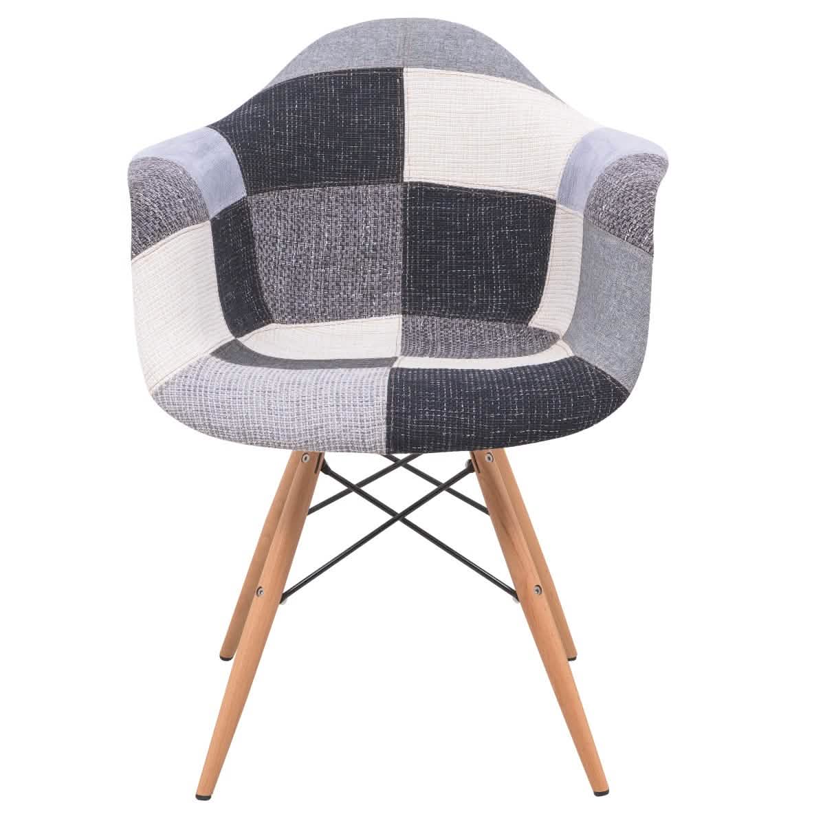 Willow Patchwork Fabric Eiffel Accent Chair, Set of 4