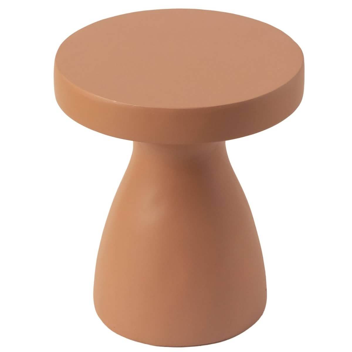 Wisp 16" Wide Round Side Fiberstone Table With Hourglass Pedestal Design