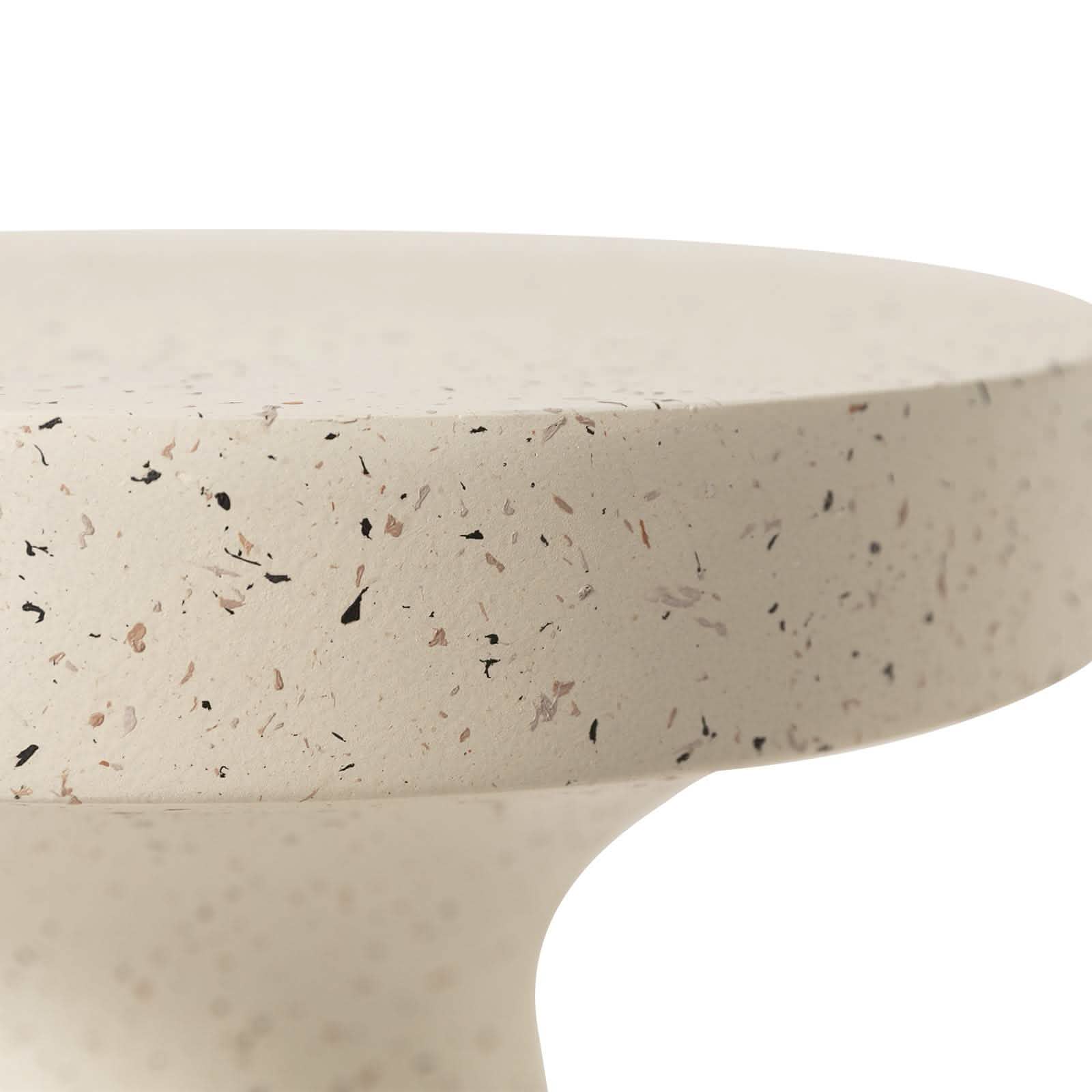 Wisp 16" Wide Round Side Fiberstone Table With Hourglass Pedestal Design