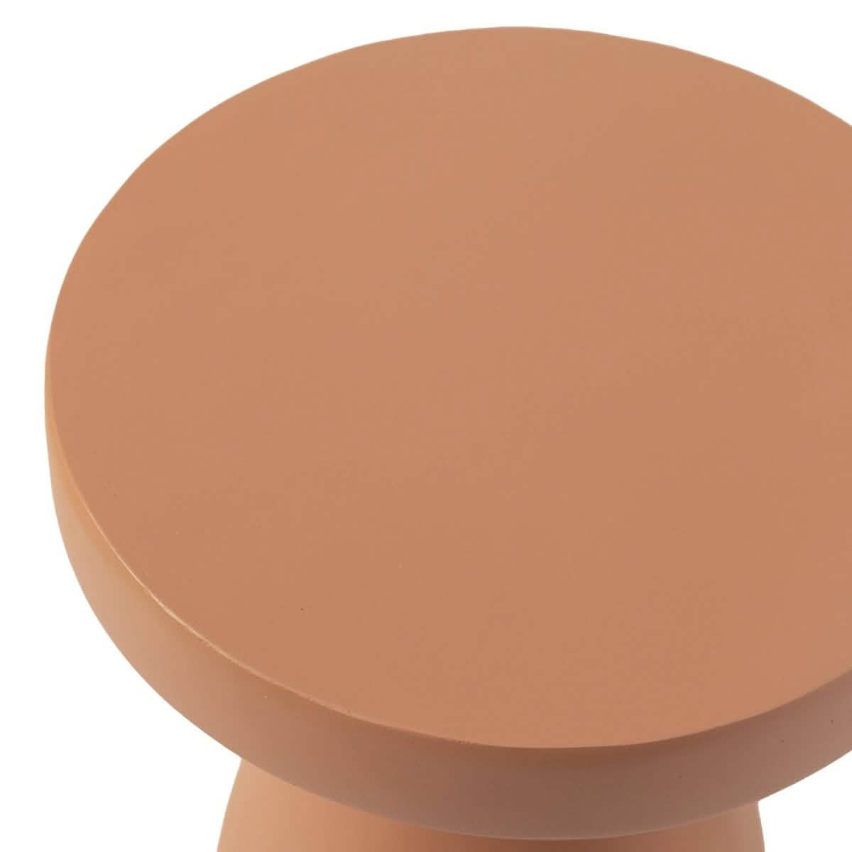 Wisp 16" Wide Round Side Fiberstone Table With Hourglass Pedestal Design