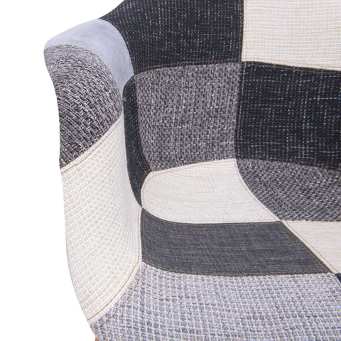Willow Patchwork Fabric Eiffel Accent Chair Set of 2