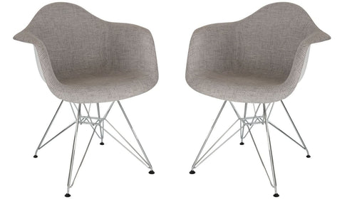 Willow Patchwork Fabric Eiffel Accent Chair Set of 2