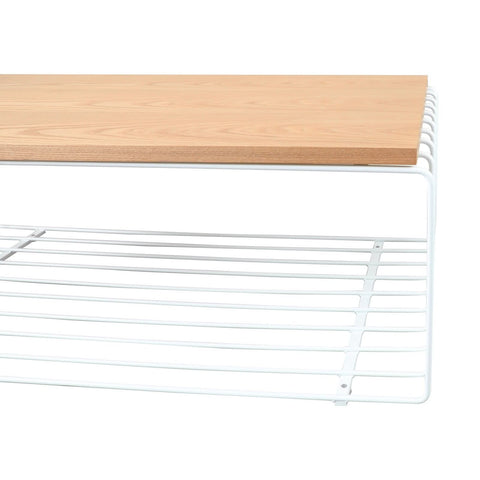 Walden Rectangular Coffee Table with Ash Wood Tabletop in Black Steel Frame