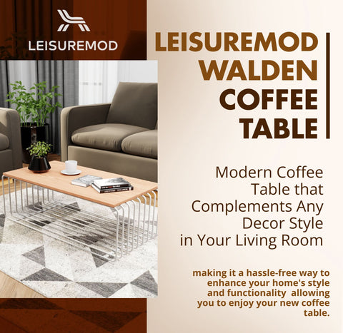 Walden Rectangular Coffee Table with Ash Wood Tabletop in Black Steel Frame