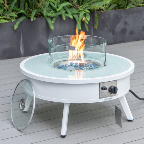 Walbrooke Aluminum Patio Conversation With Fire Pit Table & Tank Holder