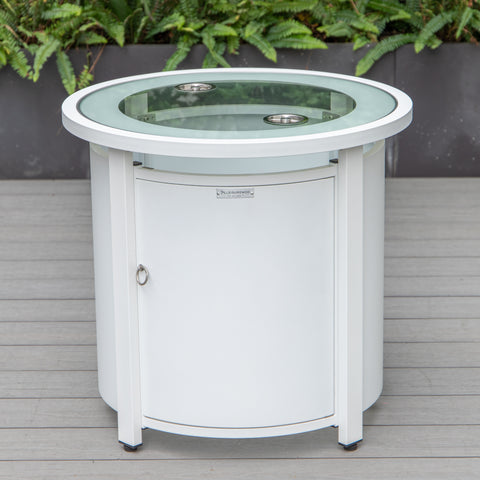 Walbrooke Aluminum Patio Conversation With Fire Pit Table & Tank Holder