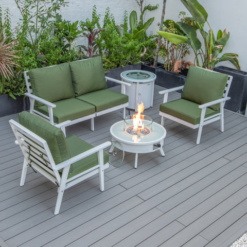Walbrooke Aluminum Patio Conversation With Fire Pit Table & Tank Holder