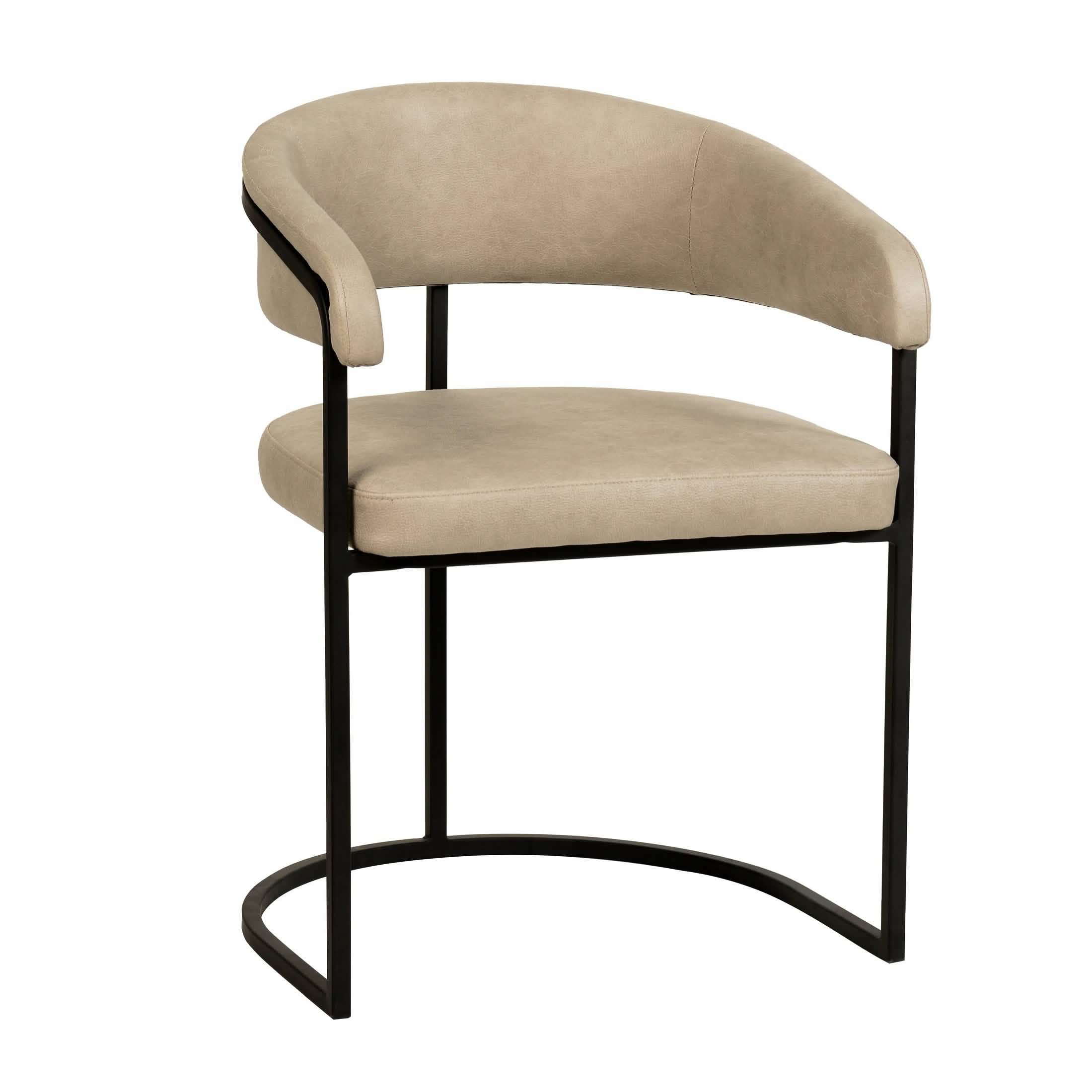 Aero Modern Upholstered Dining Chair with Padded Seat and Powder-Coated Iron Frame Taupe Leather Dining Chair Your Vendor Name