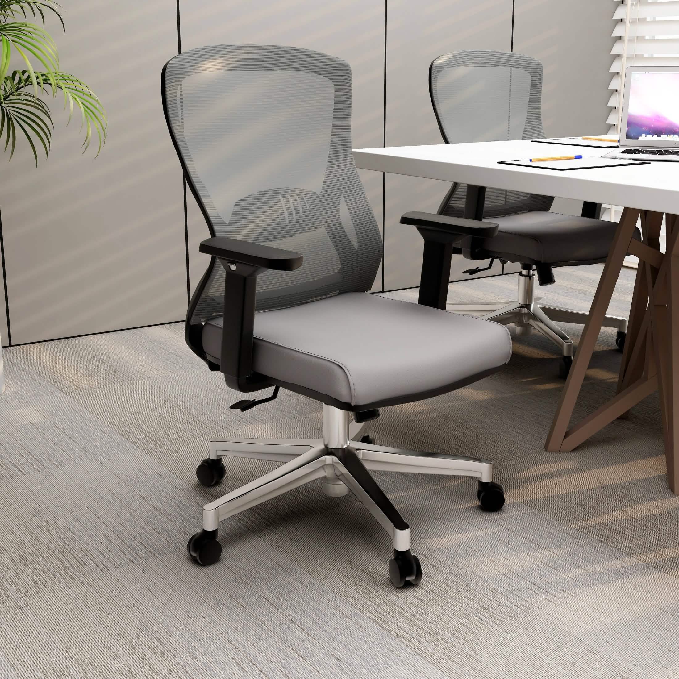 Adorit Series Ergonomic Office Chair with Mesh Back and Upholstered Seat Grey Office Chair Your Vendor Name
