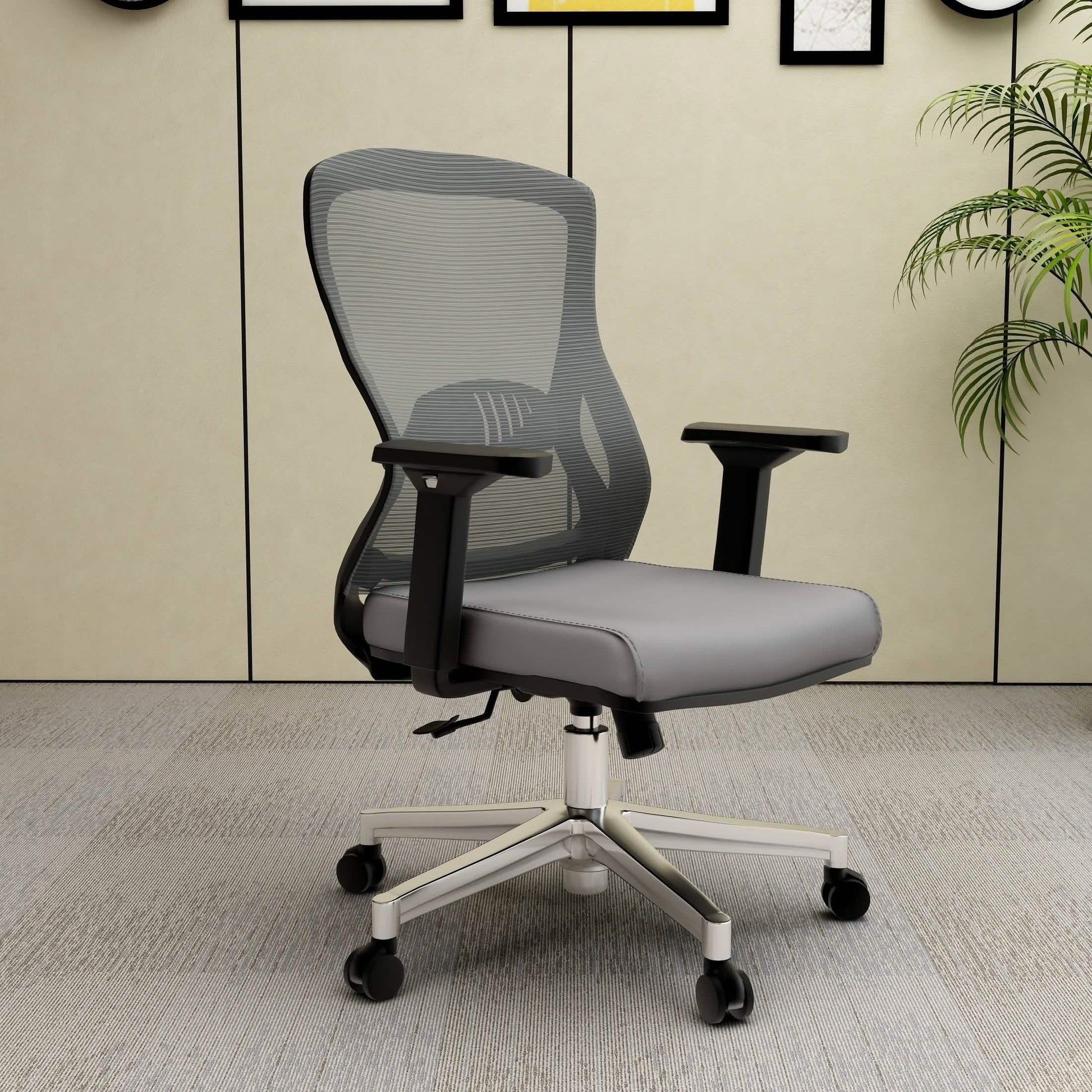 Adorit Series Ergonomic Office Chair with Mesh Back and Upholstered Seat Grey Office Chair Your Vendor Name