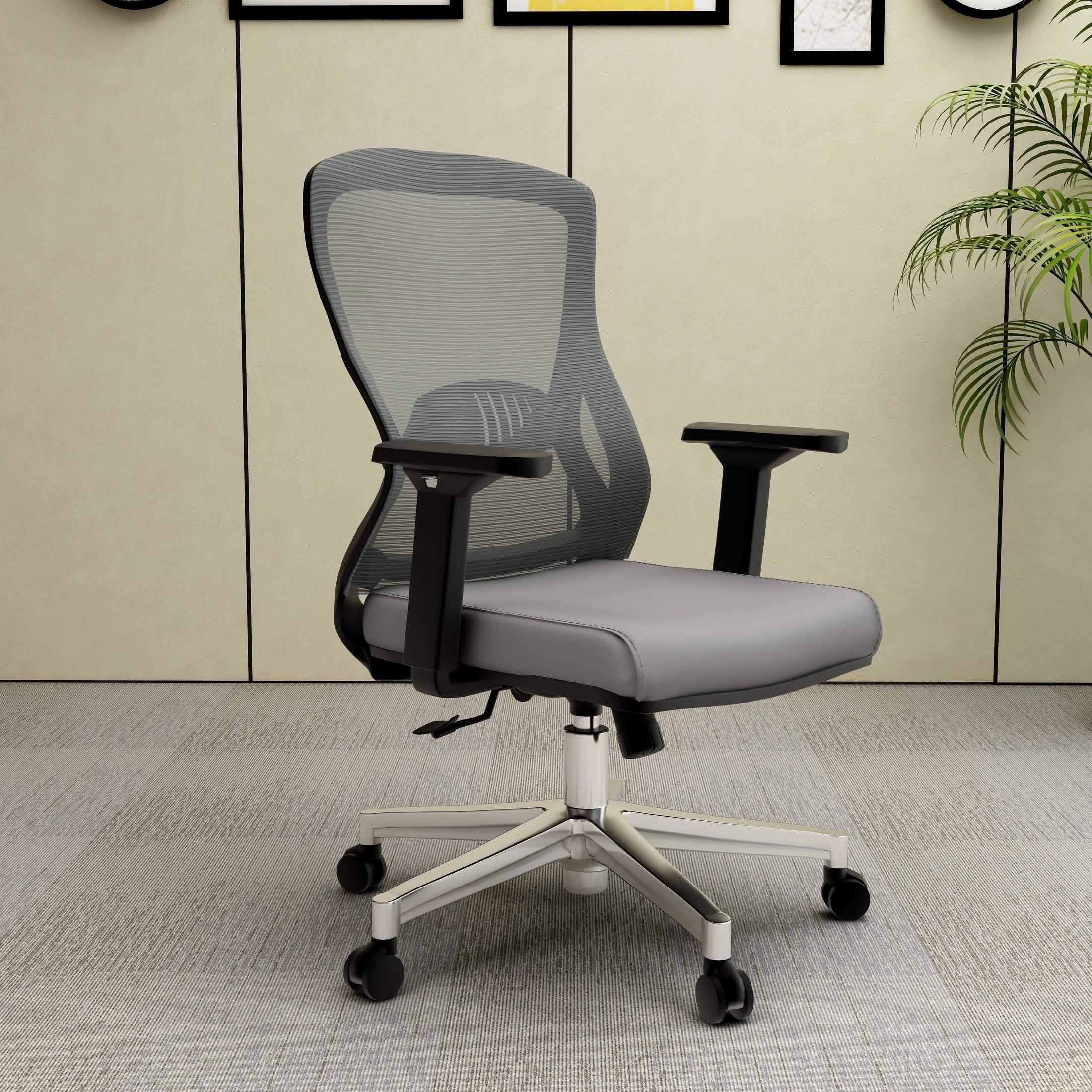 Adorit Series Ergonomic Office Chair with Mesh Back and Upholstered Seat Grey Office Chair Your Vendor Name