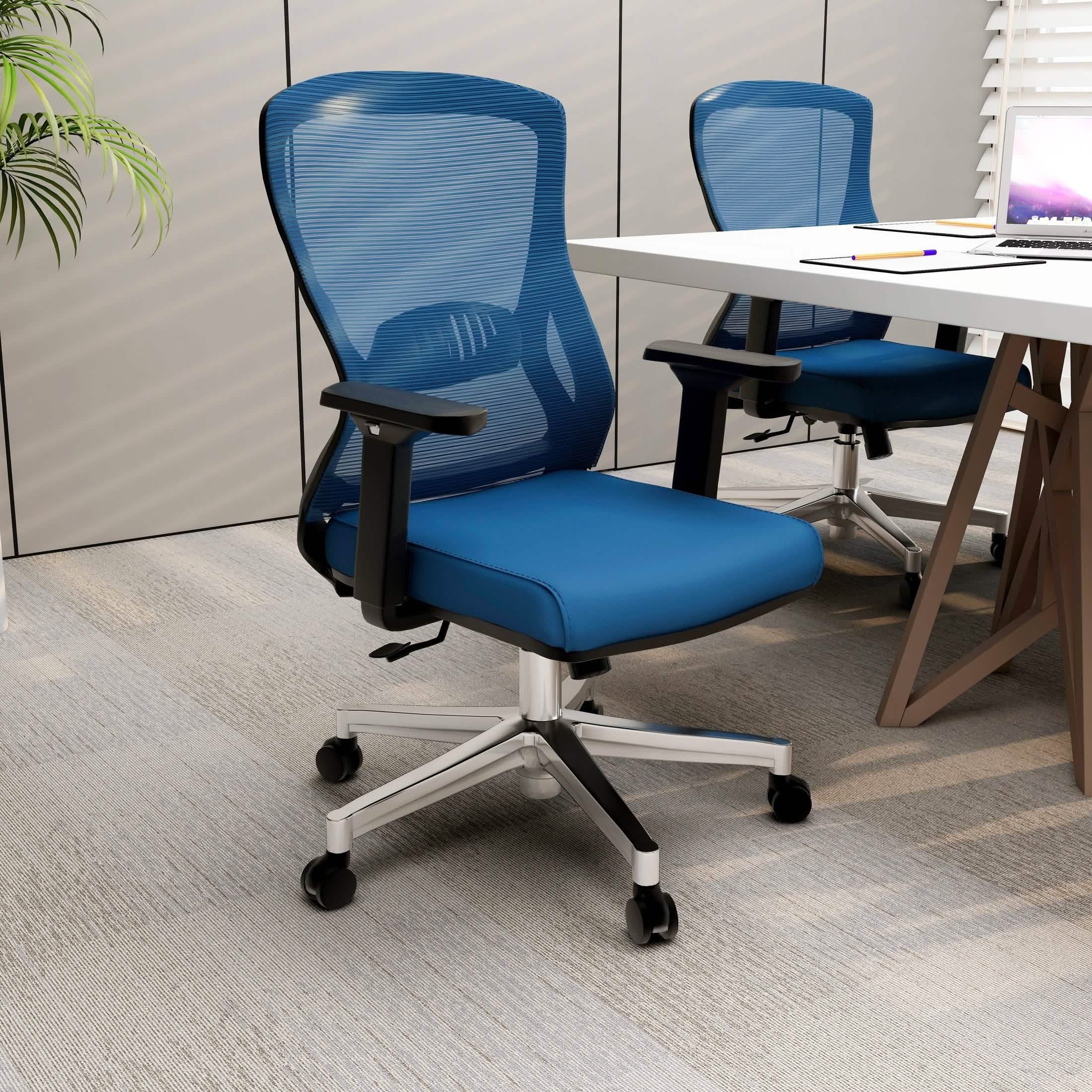 Adorit Series Ergonomic Office Chair with Mesh Back and Upholstered Seat Blue Office Chair Your Vendor Name