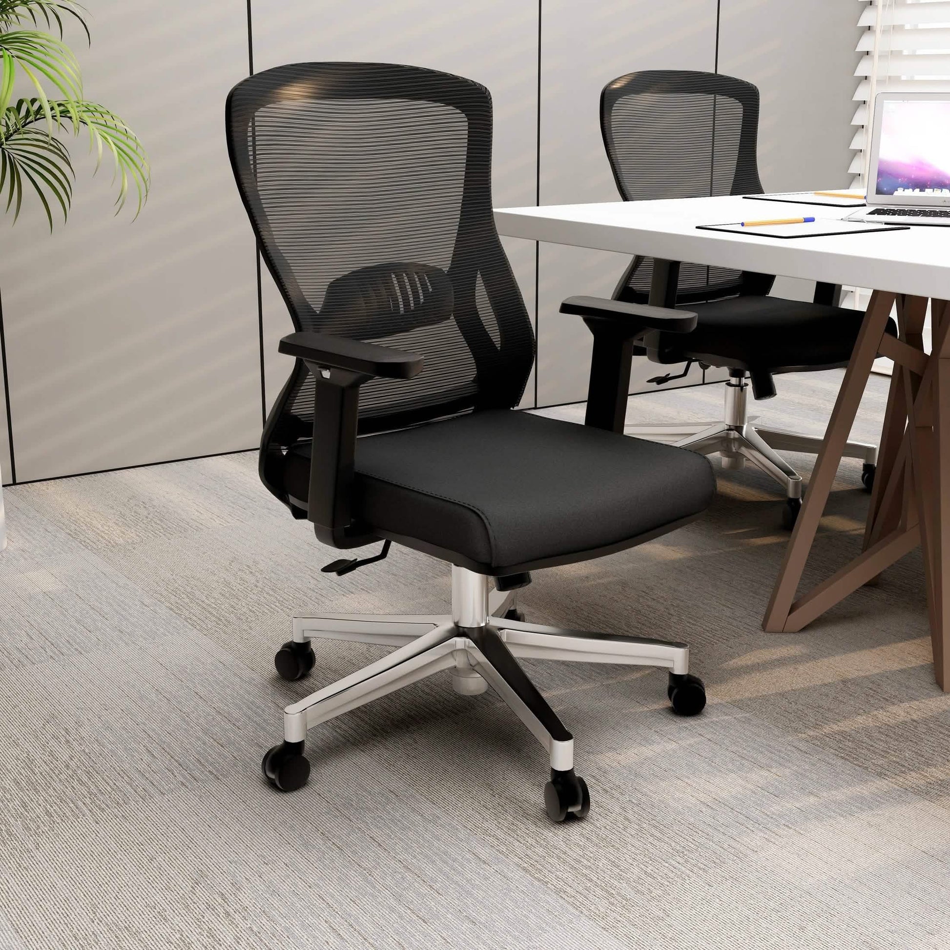Adorit Series Ergonomic Office Chair with Mesh Back and Upholstered Seat Black Office Chair Your Vendor Name