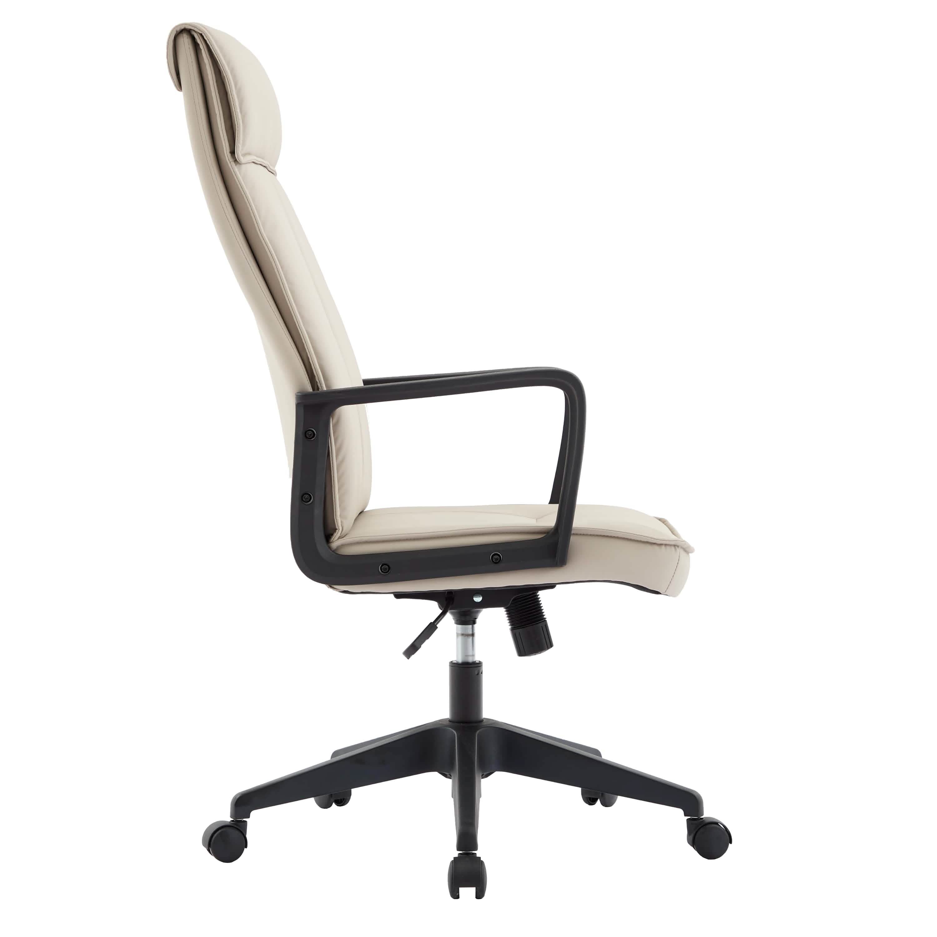 Aiaria Ergonomic High-Back Leather Office Chair with Adjustable Height, Swivel, Tilt, and Double Wheel Casters Tan Office Chair Your Vendor Name