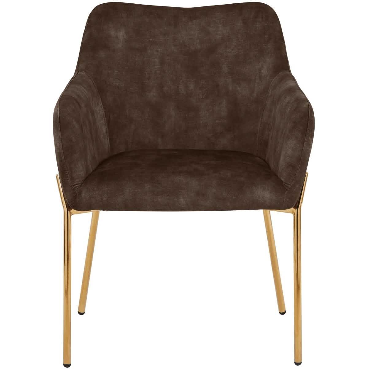 Zaire Upholsters Dining Chair in Velvet/Leather/Boucle with Gold Chrome Iron