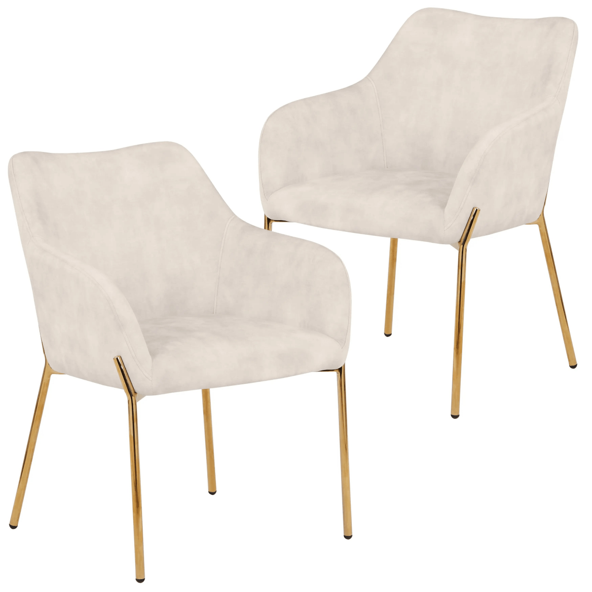 Zaire Upholsters Dining Chair in Velvet/Leather/Boucle with Gold Chrome Iron Set of 2