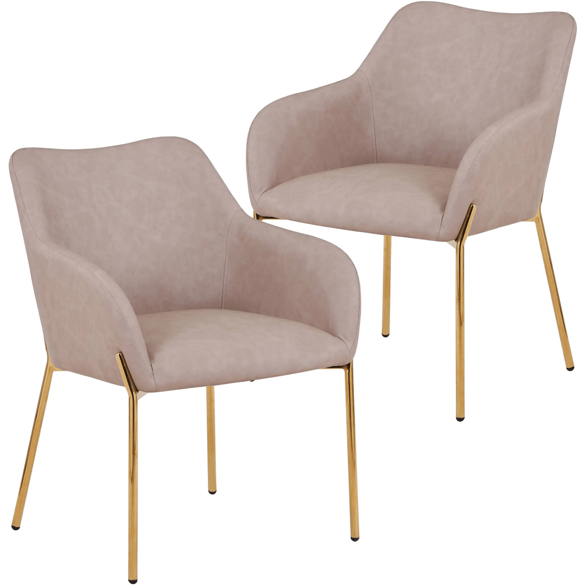 Zaire Upholsters Dining Chair in Velvet/Leather/Boucle with Gold Chrome Iron Set of 2