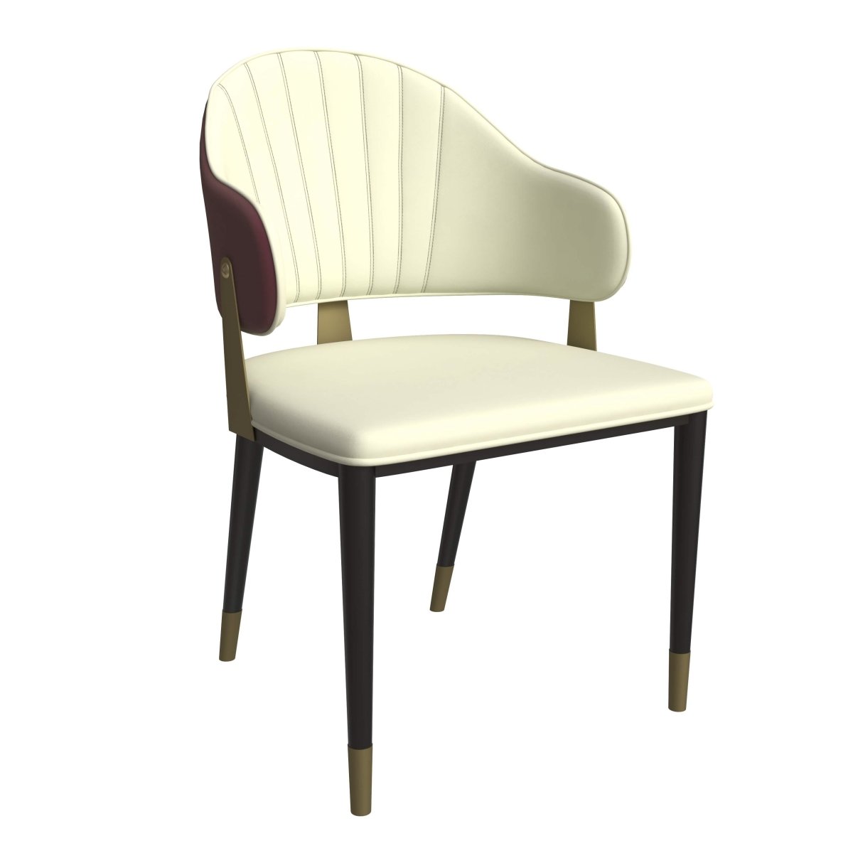 Zayle 7 - Piece Dining Set with 55" Rectangular Dining Table in White/Gold Sintered Stone Top and 6 Leather Dining Chairs